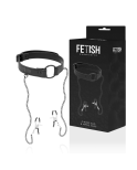 FETISH SUBMISSIVE - ANELLO GAG CON MORSETTI PER CAPEZZOLI