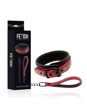 FETISH SUBMISSIVE DARK ROOM - COLLANA A CATENA CON FODERA IN NEOPRENE