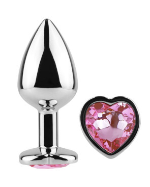 SECRETPLAY - TAPPO IN METALLO FUCSIA CUORE TAGLIA PICCOLA 7 CM