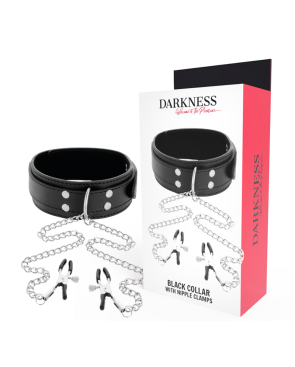 DARKNESS - COLLARE CON Morsetti PER CAPEZZOLI NERO