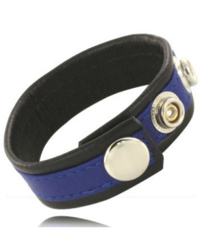 LEATHER BODY - E CINTURINO CON MOSCHETTONI - NERO E BLU