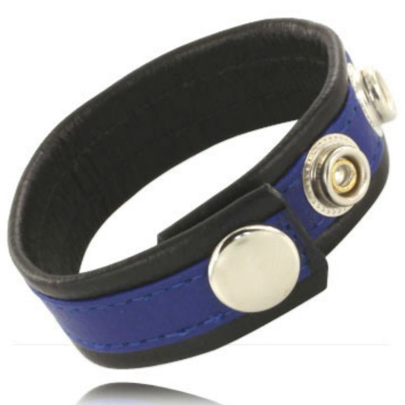 LEATHER BODY - E CINTURINO CON MOSCHETTONI - NERO E BLU