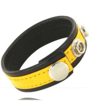 LEATHER BODY - E CINTURINO CON MOSCHETTONI - NERO E GIALLO