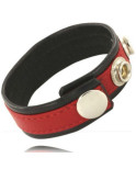 LEATHER BODY - E CINTURINO CON MOSCHETTONI - NERO E ROSSO