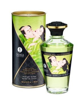 SHUNGA - OLIO DA MASSAGGIO CON EFFETTO CALORE GUSTO SORBETTO DI MEZZANOTTE 100 ML