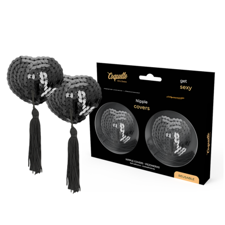 COQUETTE CHIC DESIRE - COPRI CAPEZZOLI NERI CON PAILLETTES