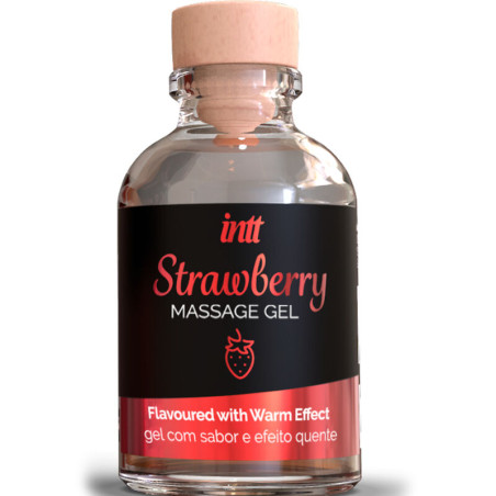 INTT MASSAGE  ORAL SEX - GEL DA MASSAGGIO AL GUSTO DI FRAGOLA EFFETTO CALDO