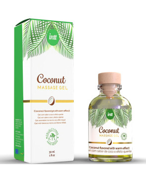 INTT - GEL DA MASSAGGIO VEGANO AL GUSTO DI COCCO ED EFFETTO RISCALDANTE