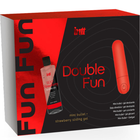 INTT RELEASES - KIT DOPPIO DIVERTIMENTO CON BULLET VIBRANTE E GEL DA MASSAGGIO ALLA FRAGOLA