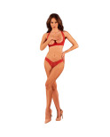 OBSESSIVE - SET LACELOVE DUE PEZZI SENZA COPPE ROSSO XL/XXL