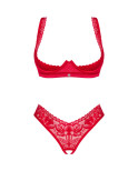 OBSESSIVE - SET LACELOVE DUE PEZZI SENZA COPPE ROSSO XL/XXL