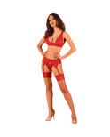 OBSESSIVE - CALZE IN PIZZO ROSSO LACELOVE XL/XXL