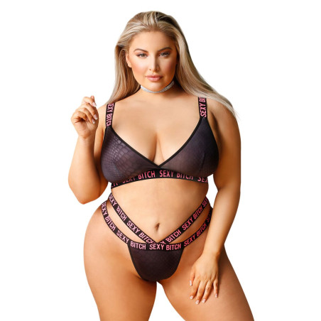 Set di Lingerie Fantasy Lingerie Nero (Queen size)