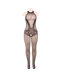 QUEEN LINGERIE - BODYSTOCK CON APERTURA E PIZZO FLOREALE S/L