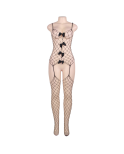 QUEEN LINGERIE - BODYSTOCKING A RETE CON LACCETTI S/L