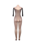 QUEEN LINGERIE - BODYSTOCKING MANICA LUNGA CON DIAMANTI S/L