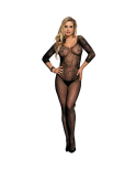 QUEEN LINGERIE - BODYSTOCKING CON APERTURA MANICA LUNGA S/L