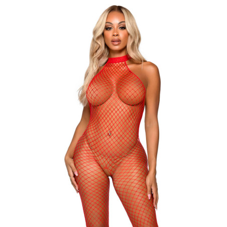 LEG AVENUE - BODYSTOCKING LE FRIVOLE - COLLO RACER TAGLIA UNICA ROSSO