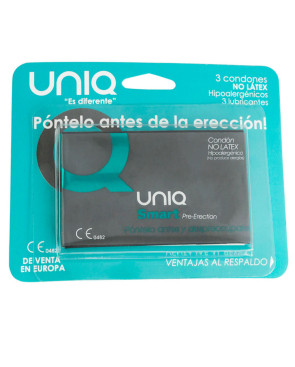 UNIQ - SMART LATEX FREE PRE-ERECTION CONDOMS 3 UNITS