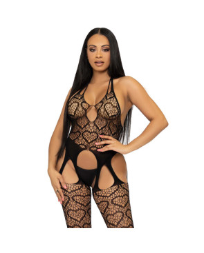 LEG AVENUE - BODYSTOCKING CON RETE TAGLIA UNICA - ROSSO