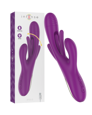 INTENSE - APOLO VIBRATORE MULTIFUNZIONE RICARICABILE 7 VIBRAZIONI CON LINGUA OSCILLANTE VIOLA