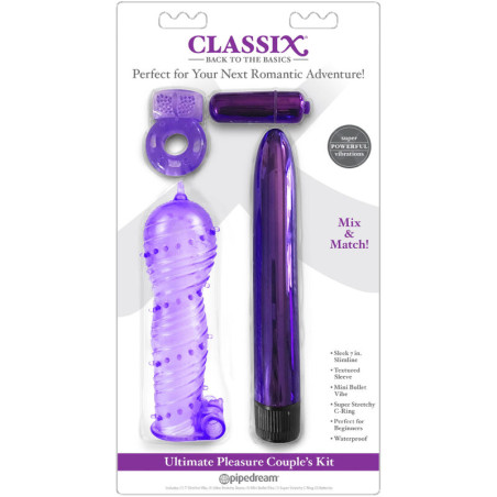 CLASSIX - KIT PER COPPIE CON ANELLO, GUAINA E PROIETTILI VIOLA