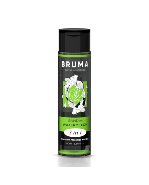 BRUMA - OLIO DA MASSAGGIO PREMIUM EFFETTO CALORE SAPORE ANGURIA 3 IN 1 - 100 ML