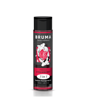 BRUMA - OLIO DA MASSAGGIO PREMIUM EFFETTO CALORE SAPORE FRAGOLA 3 IN 1 - 100 ML