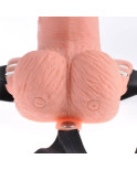 FETISH FANTASY SERIES - IMBRAGATURA REGOLABILE TELECOMANDO PENE REALISTICO CON TESTICOLI RICARICABILI E VIBRATORE 15 CM