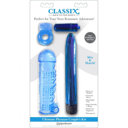 CLASSIX - KIT PER COPPIE CON ANELLO, FODERO E PROIETTILI BLU