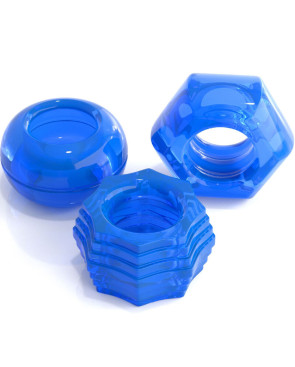 CLASSIX - SET DI 3 ANELLI PER PENE BLU