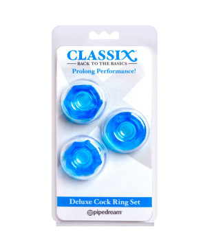 CLASSIX - SET DI 3 ANELLI PER PENE BLU