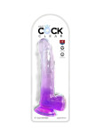 KING COCK - CLEAR DILDO CON TESTICOLI 20.3 CM VIOLA