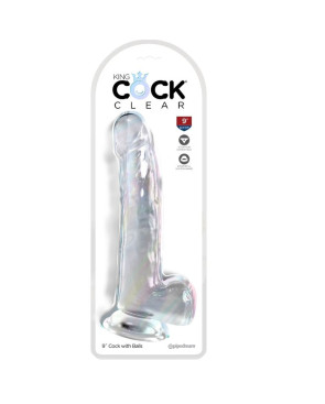 KING COCK - CLEAR DILDO CON TESTICOLI 20.3 CM TRASPARENTE