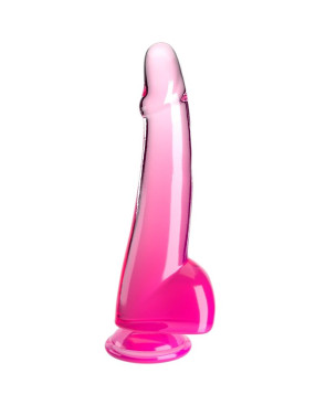 KING COCK - CLEAR DILDO CON TESTICOLI 19 CM ROSA