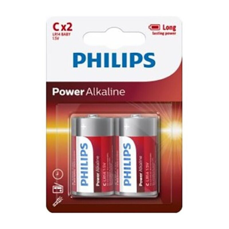 PHILIPS - POWER ALKALINE PILA C LR14 BLISTER * 2