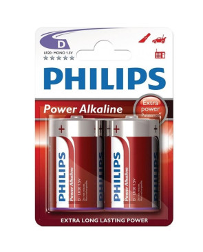 PHILIPS - POWER ALKALINE PILA D LR20 BLISTER * 2