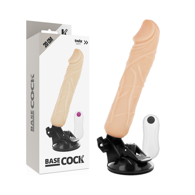 BASECOCK - VIBRATORE REALISTICO TELECOMANDO NERO 20 CM -O- 4 CM