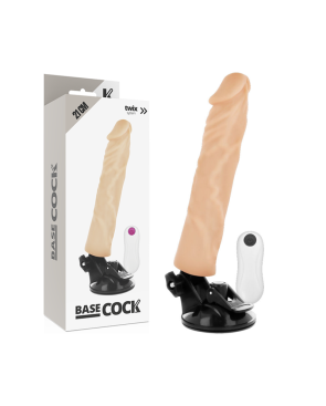 BASECOCK - VIBRATORE REALISTICO TELECOMANDO NERO 21 CM -O- 4 CM