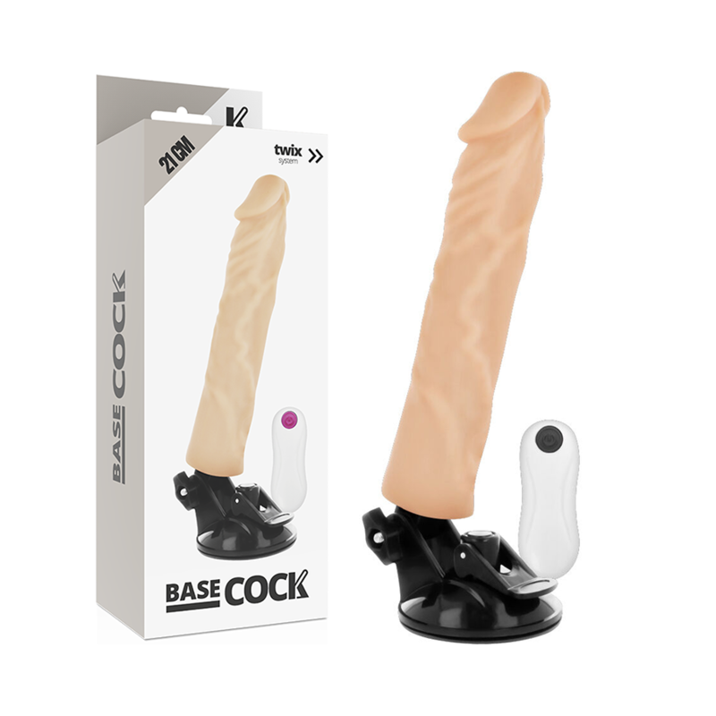 BASECOCK - VIBRATORE REALISTICO TELECOMANDO NERO 21 CM -O- 4 CM