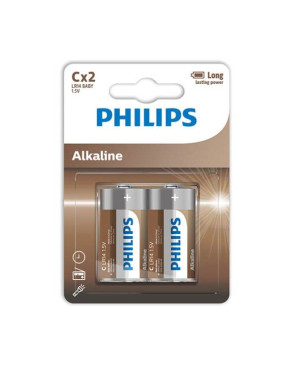 PHILIPS - BATTERIE ALCALINE C LR14 BLISTER*2