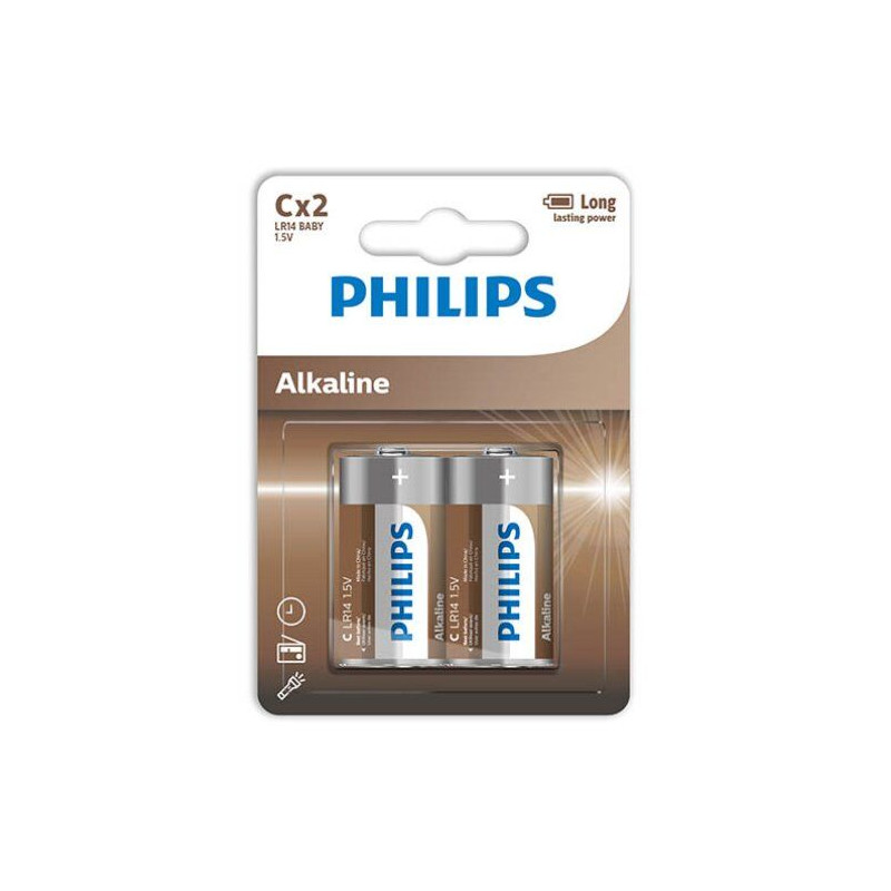 PHILIPS - BATTERIE ALCALINE C LR14 BLISTER*2