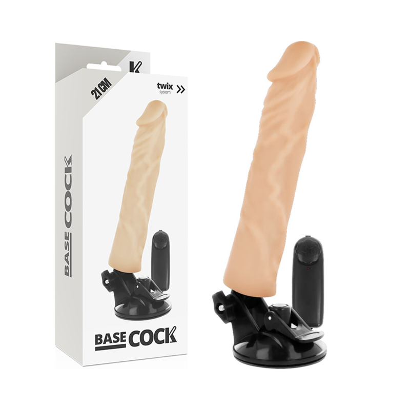 BASECOCK - VIBRATORE REALISTICO TELECOMANDO NERO 21 CM -O- 4 CM