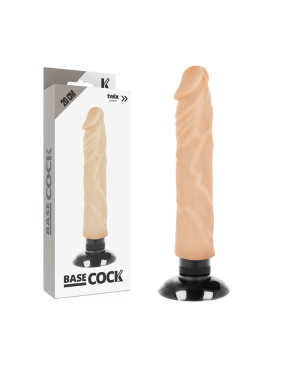 BASECOCK - VIBRATORE REALISTICO 2-1 NERO 20 CM -O- 4 CM