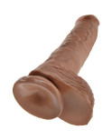 KING COCK - PENE REALISTICO CON SFERE 19.8 CM CARAMEL