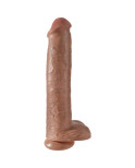 KING COCK - PENE REALISTICO CON SFERE 34.2 CM CARAMEL