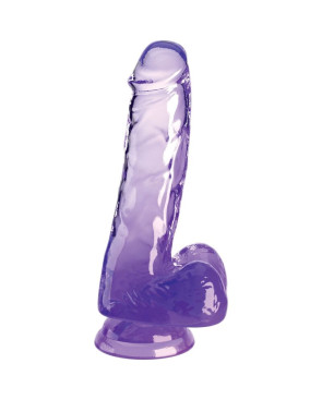 KING COCK - CLEAR PENE REALISTICO CON SFERE 13.5 CM VIOLA