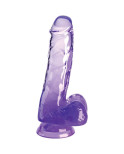 KING COCK - CLEAR PENE REALISTICO CON SFERE 13.5 CM VIOLA