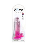 KING COCK - CLEAR PENE REALISTICO CON SFERE 15.2 CM ROSA