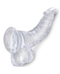 KING COCK - CLEAR PENE CURVO REALISTICO CON SFERE 16.5 CM TRASPARENTE